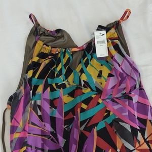 Lane Bryant tropical print sundress mid calf lengt